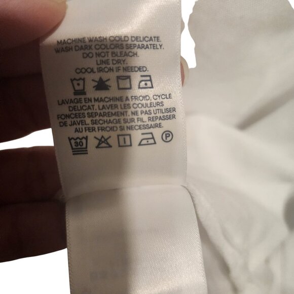 Lands' End Women White 100% Linen Long Button Down Tunic Top Size 2X 20W-22W - Picture 7 of 7